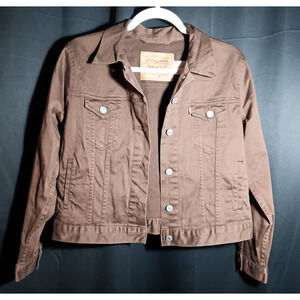 Rare Levi’s Sample Jacket Brown Stretch Denim Women’s Medium Style 77716‑1669
